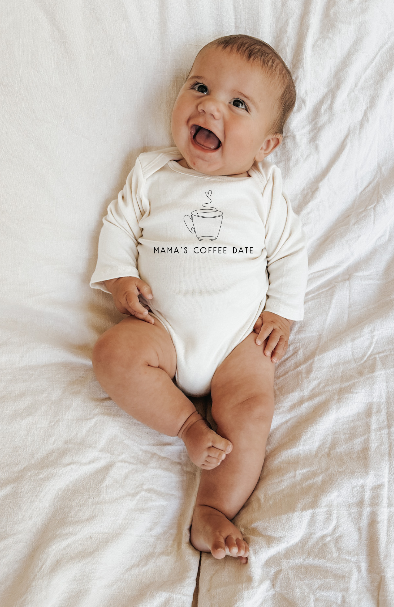 Mama's Coffee Date Organic Bodysuit Long Sleeve