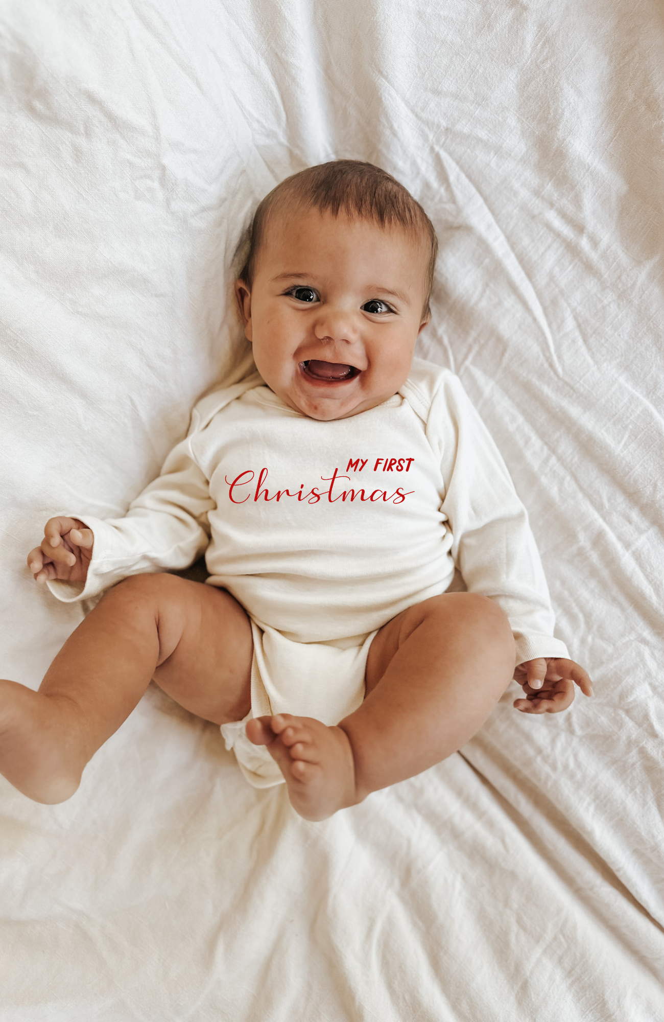 My First Christmas Organic Baby Bodysuit Long Sleeve