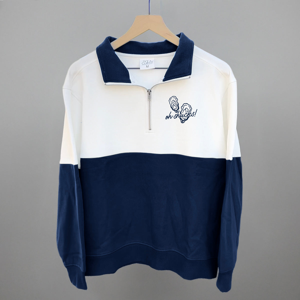 Oh Shucks Oysters (Navy Blue) (Left Chest)