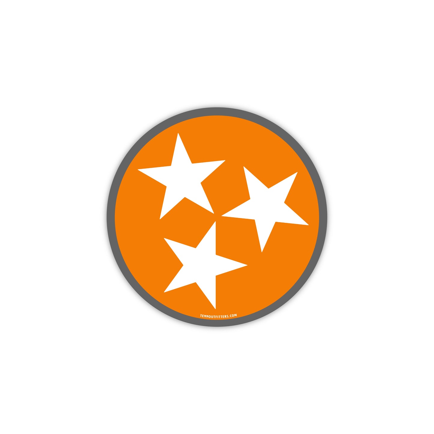 Holler Orange and Smokey Gray Tri Star Sticker