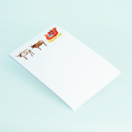 Longhorns Pulling Sleigh