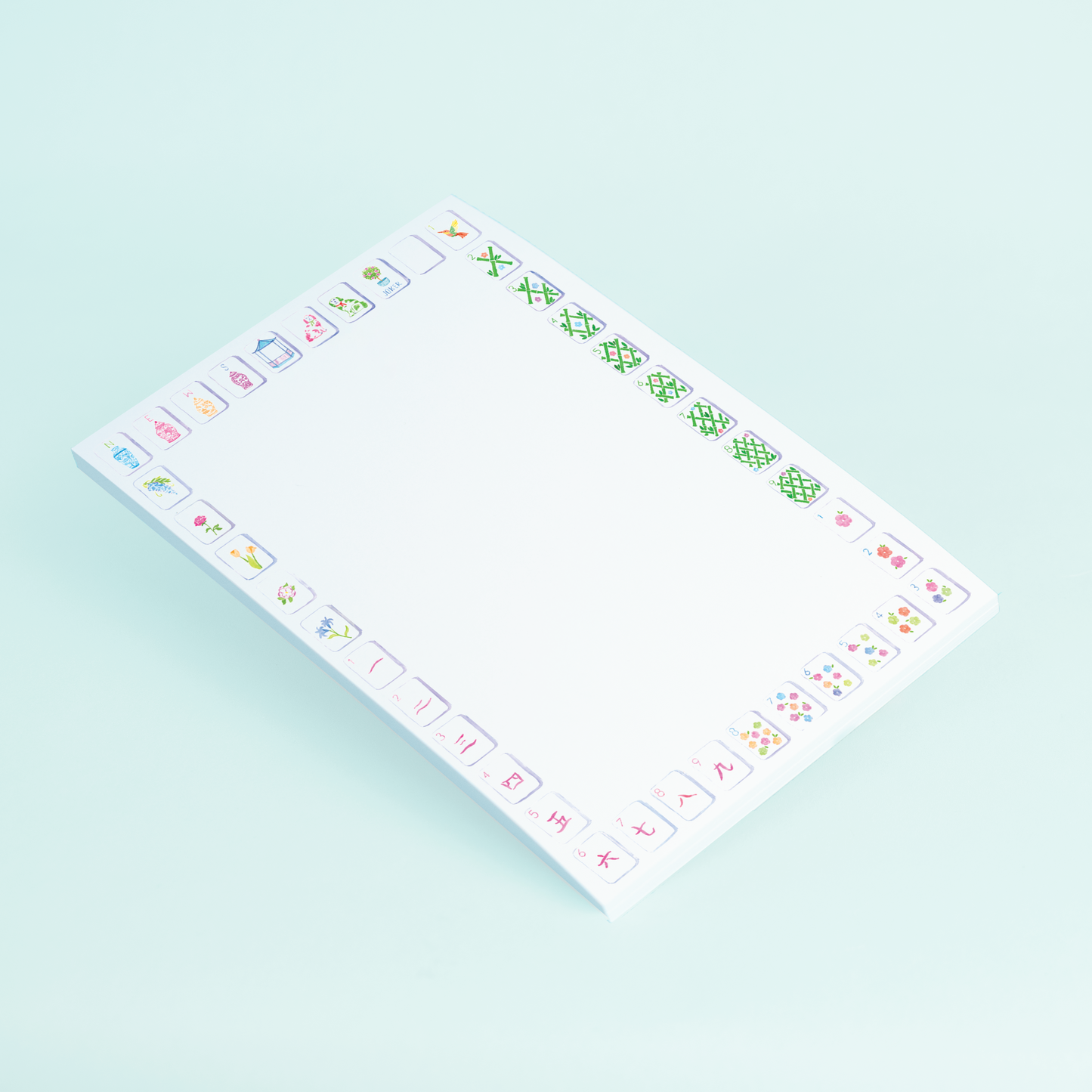 Sunset Mahjong Tiles Border Notepad