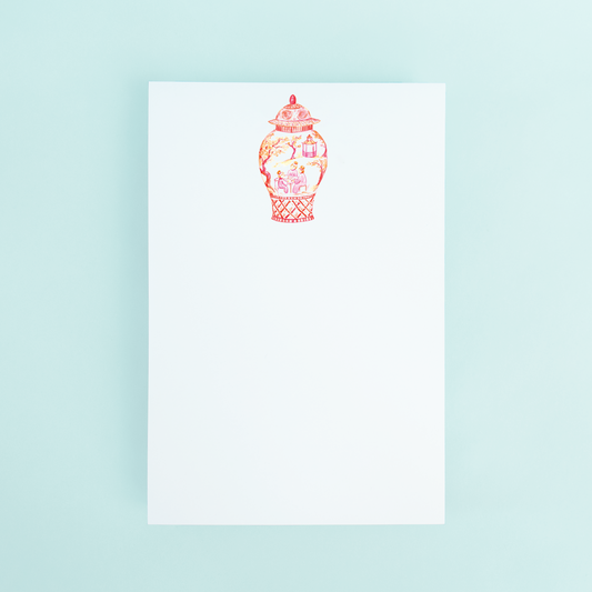 Orange Mahjong Ginger Jar Notepad