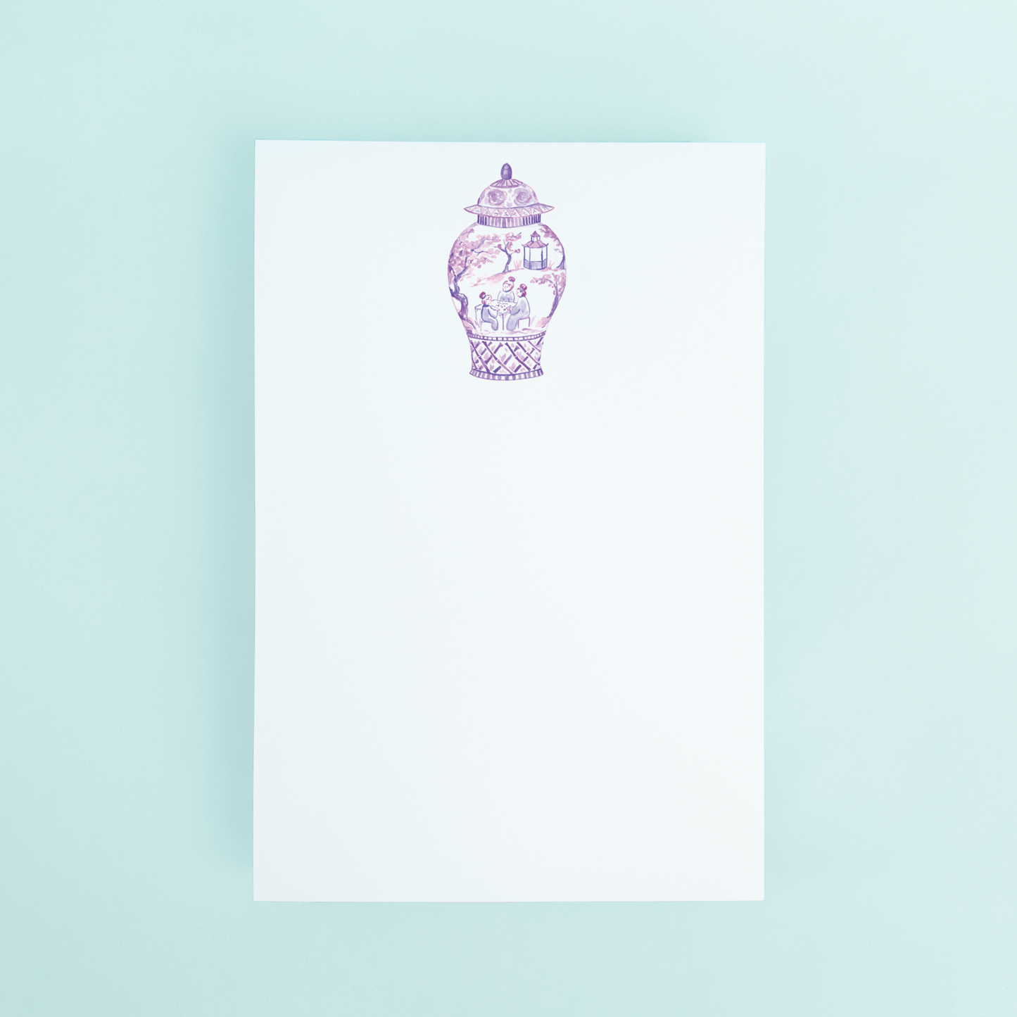 Purple Mahjong Ginger Jar Notepad