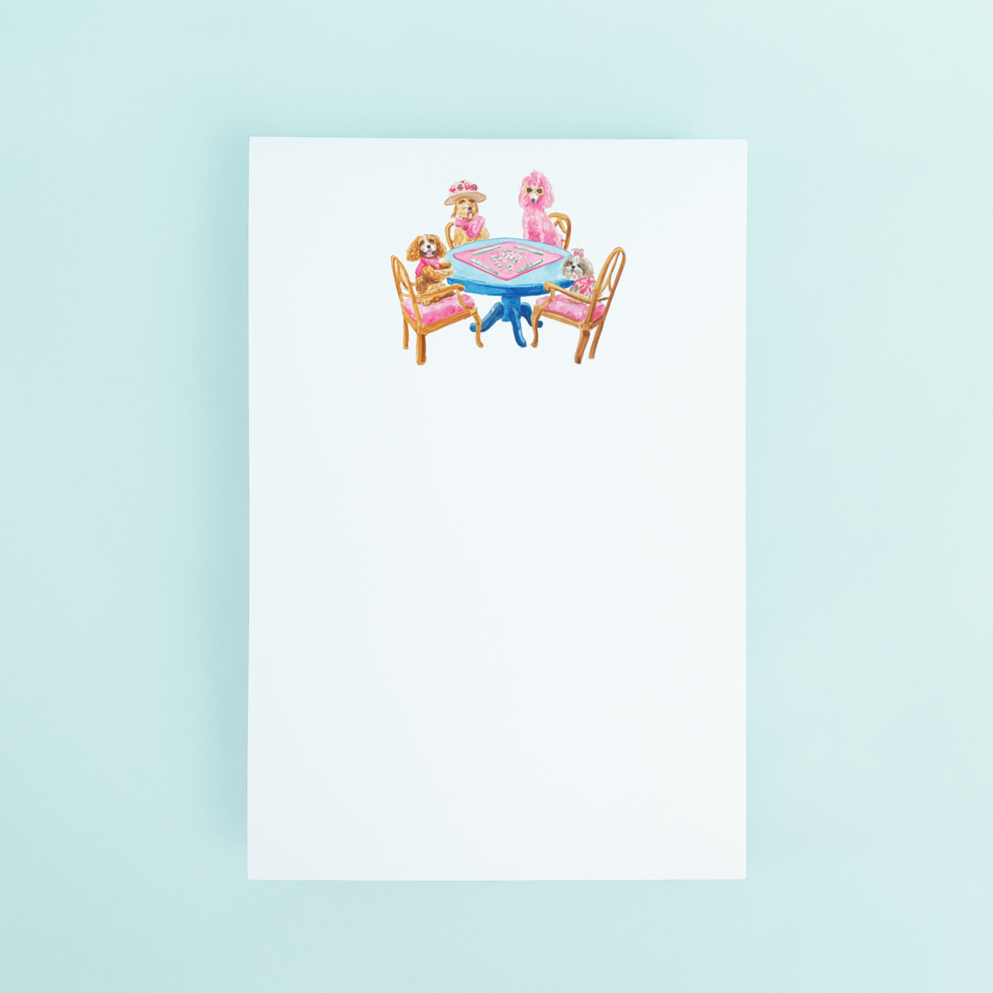 Dogs Playing Mahjong Notepad