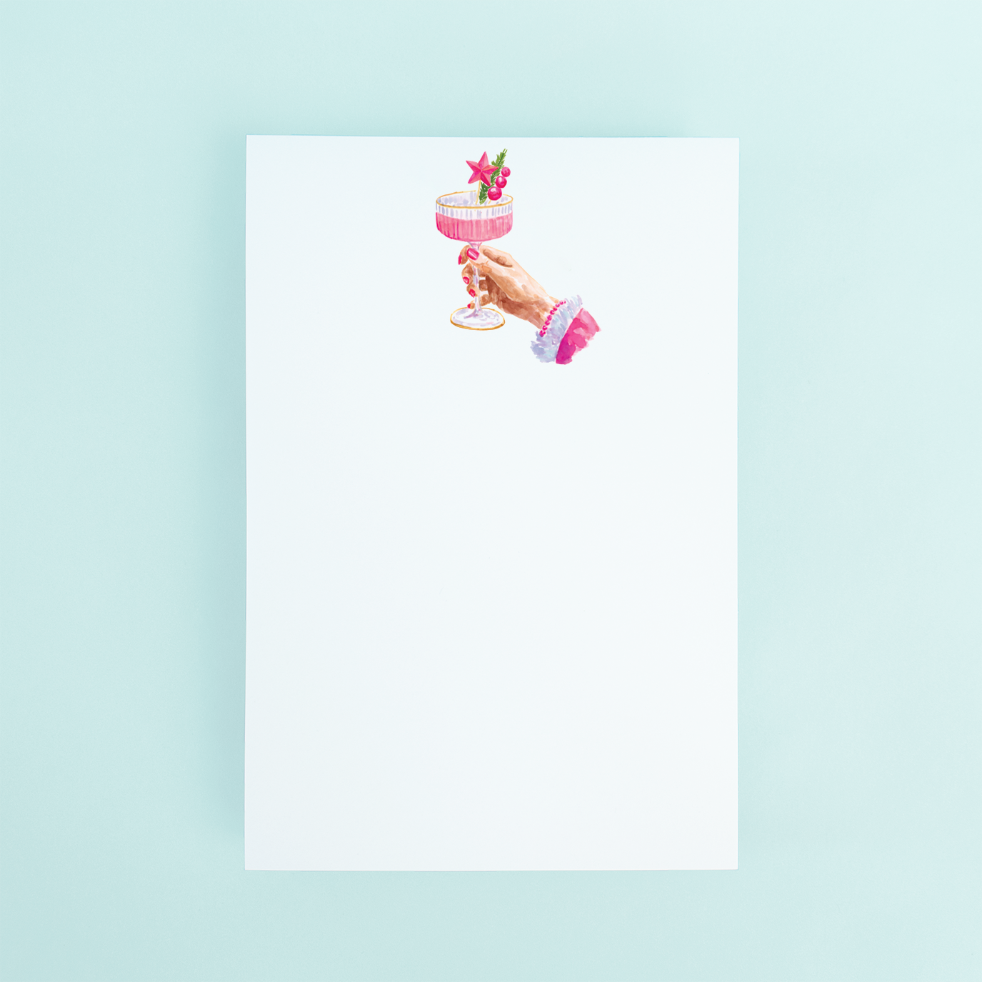 Pink Christmas Cocktail Notepad