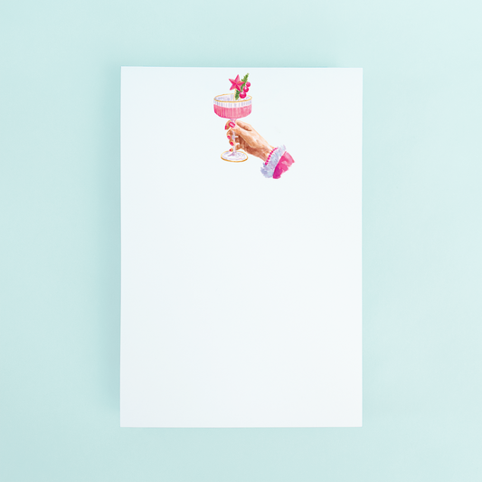 Pink Christmas Cocktail Notepad