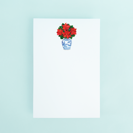 Chinoiserie Poinsettias Notepad