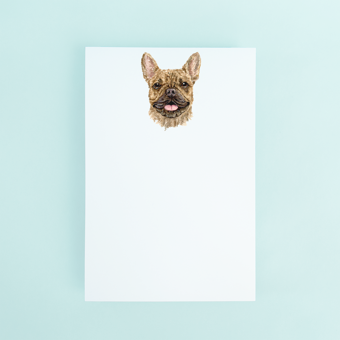 Brown French Bulldog Portrait Notepad