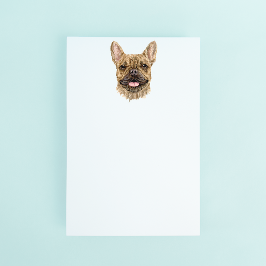 Brown French Bulldog Portrait Notepad