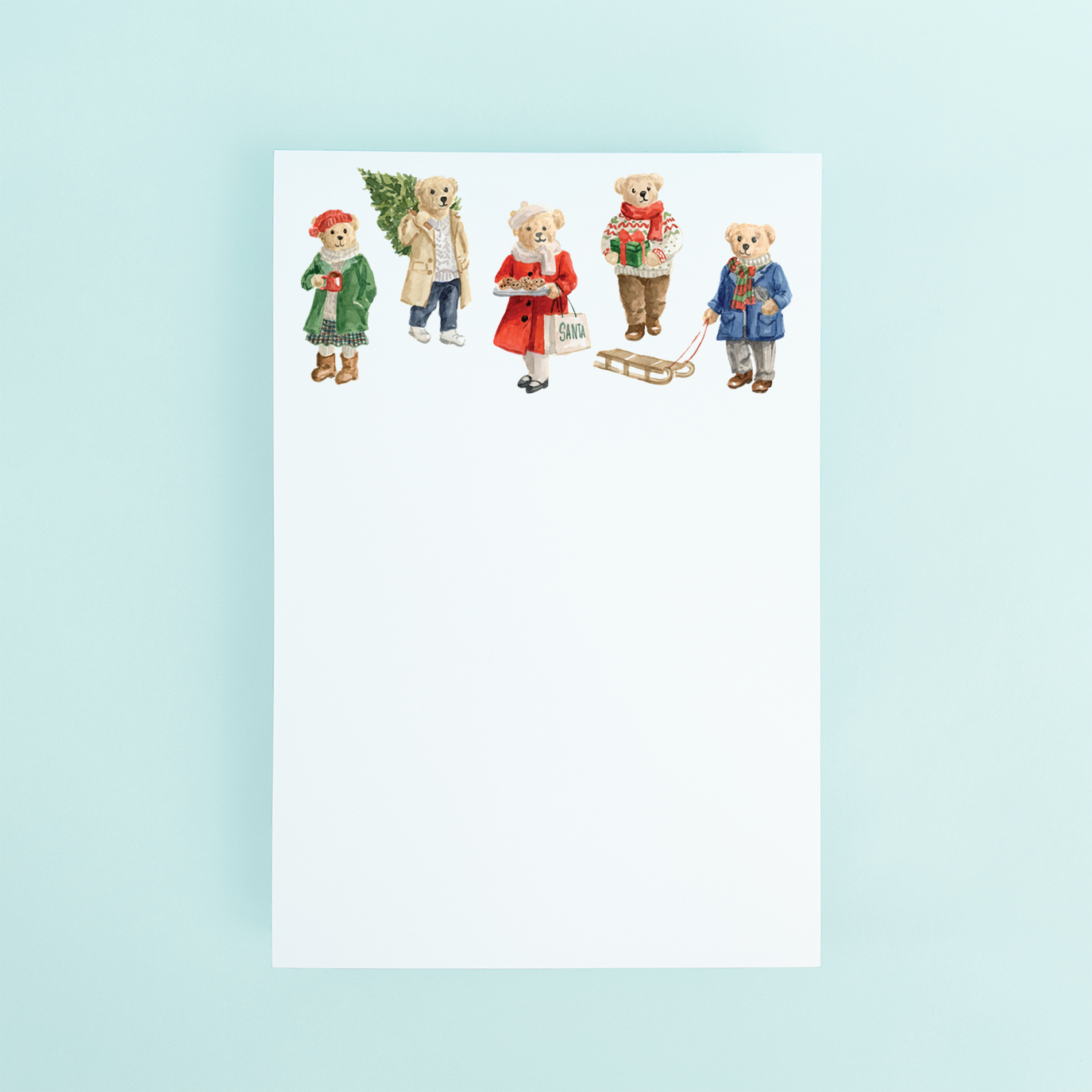 Holiday Teddy Bears Notepad