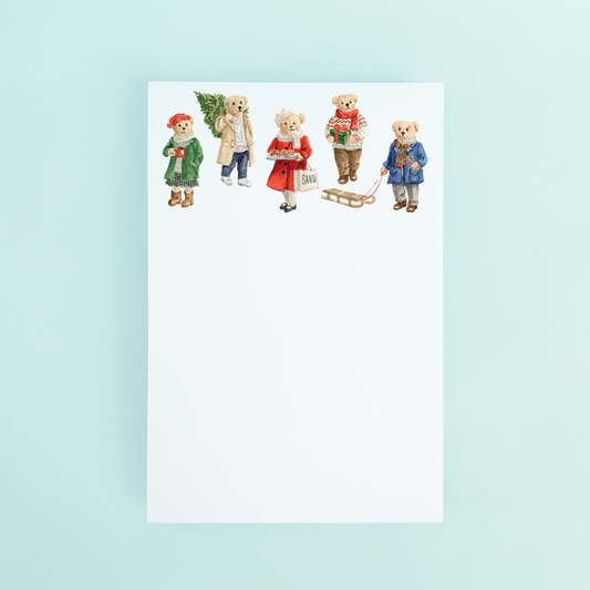 Holiday Teddy Bears Notepad