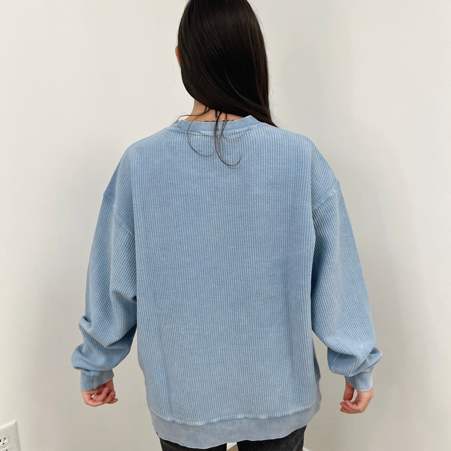 Pacific Blue Oversized Corded Crew