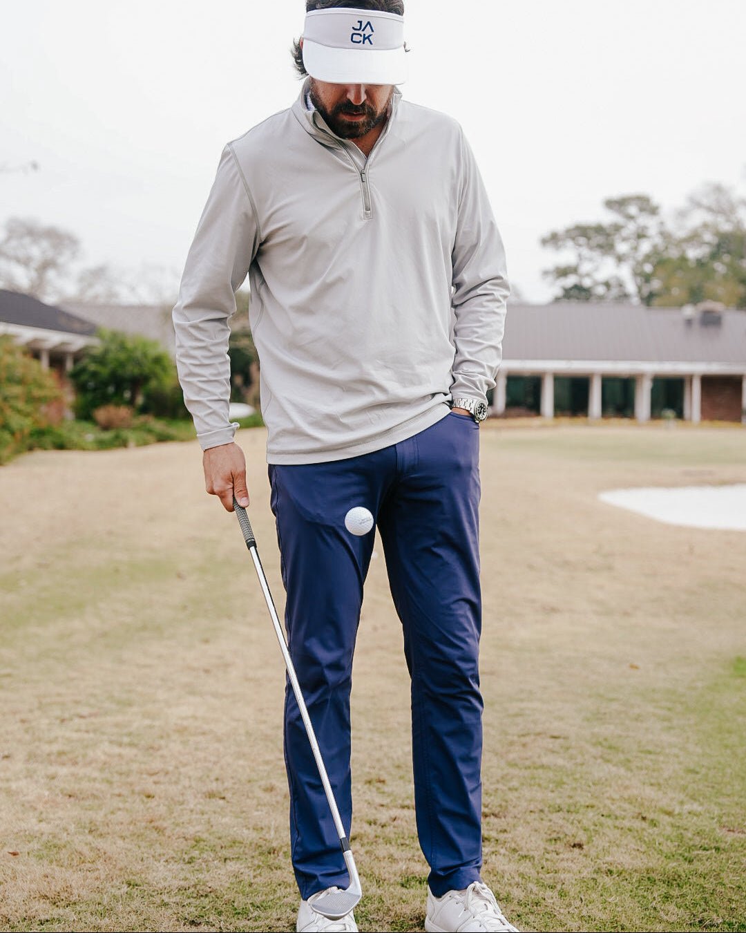 Smoke Gray Golf Quarter Zip