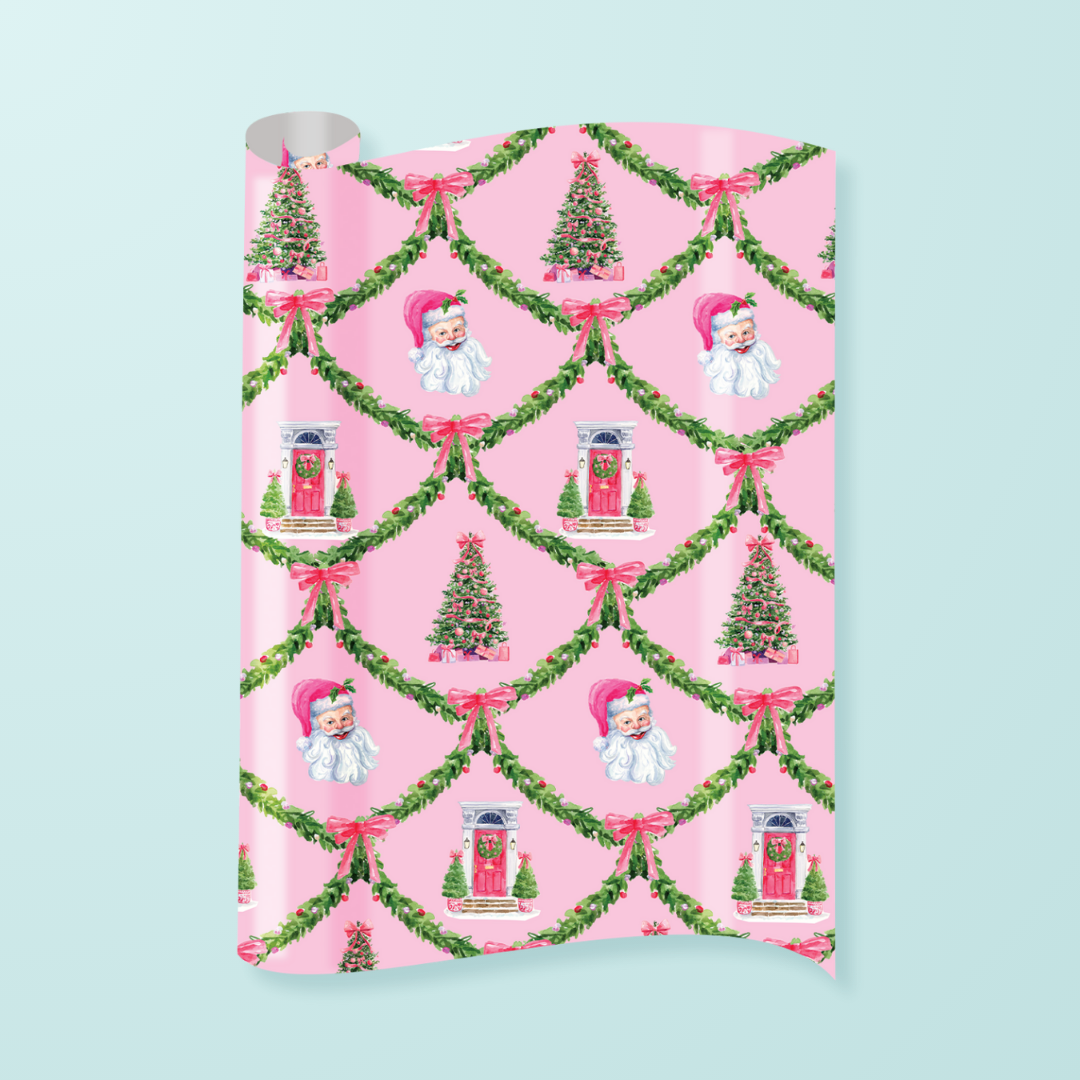 Pink Garland Gift Wrap
