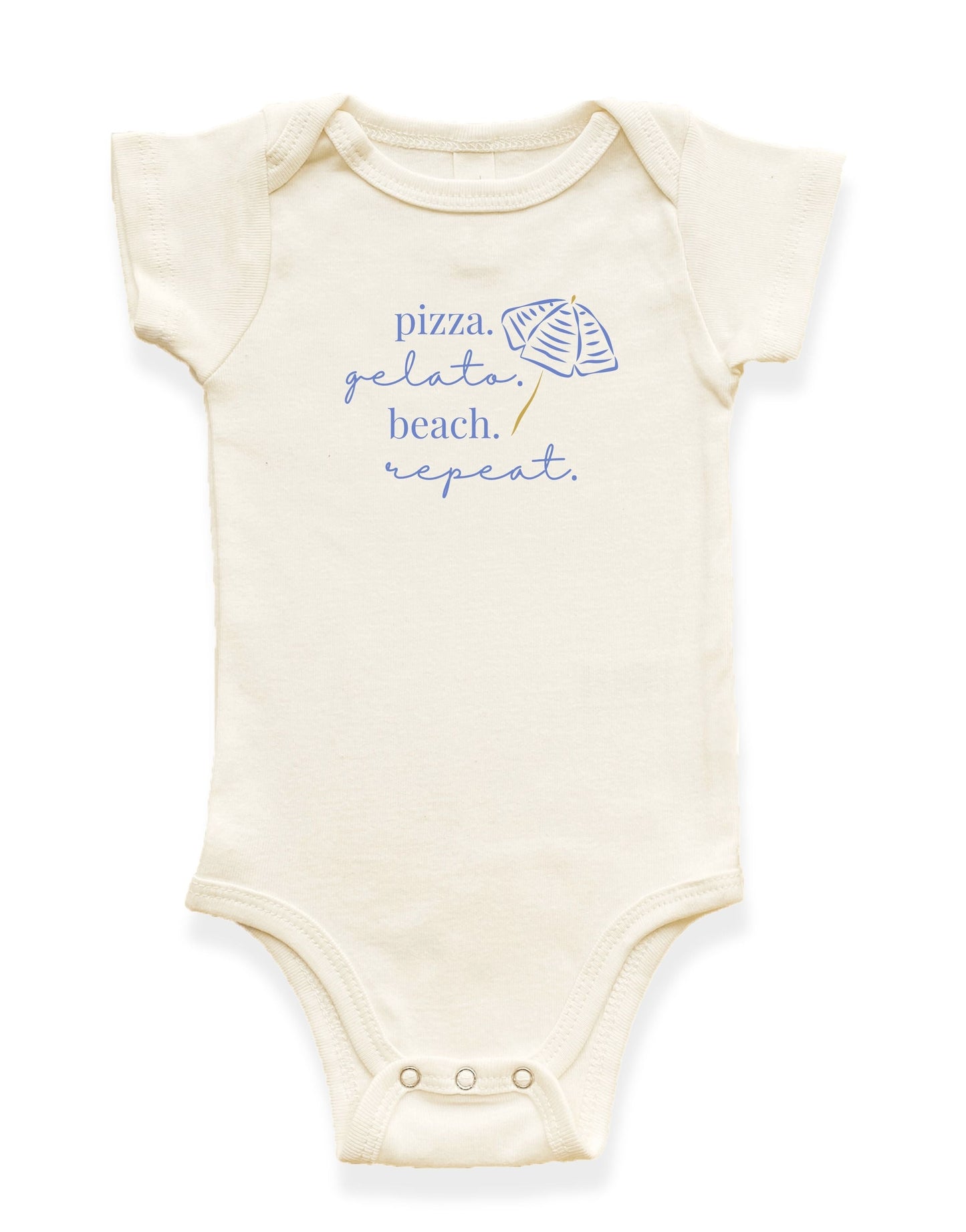 Pizza Gelato Beach Organic Cotton Baby Bodysuit