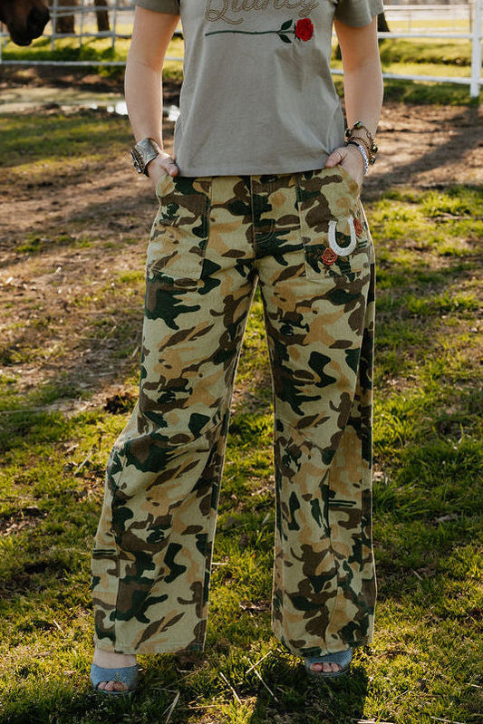 Wild Rose Camo Jeans