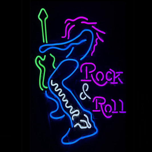 Rock & Roll Guitar Singer Neon Signs