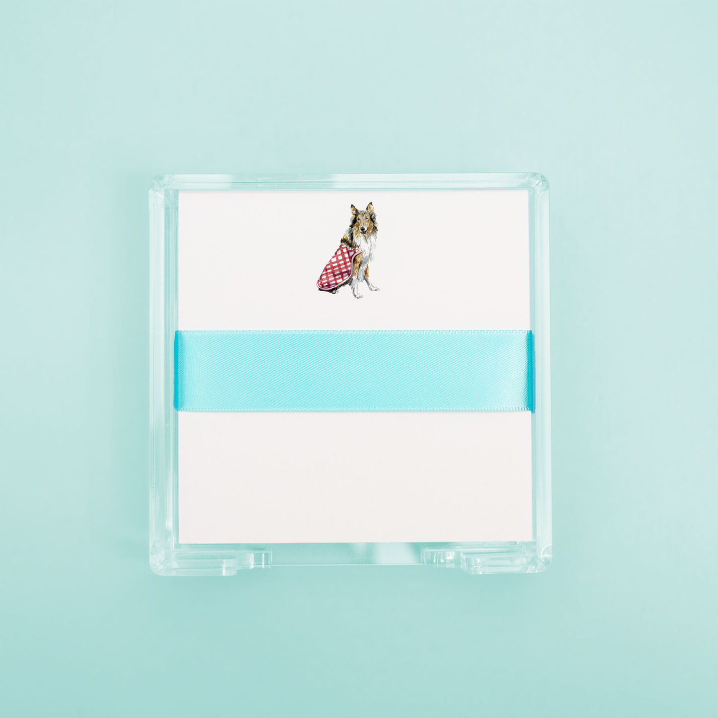 Rough Collie Square Desk Set