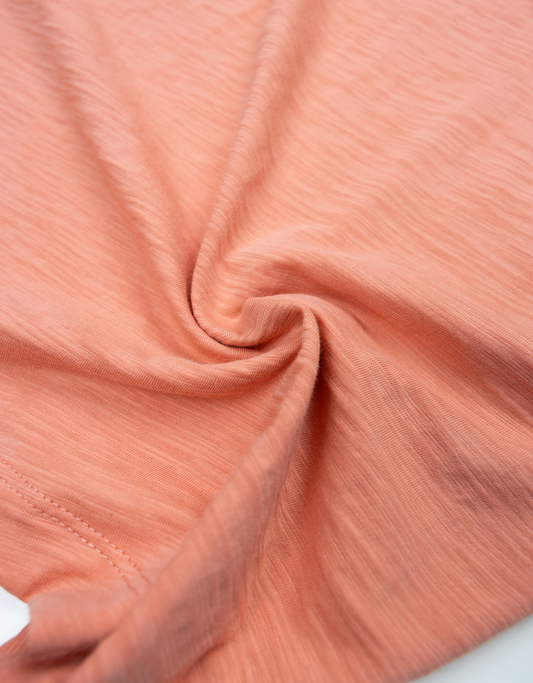 SOLID BURNT CORAL - SLUB PIMA TEE