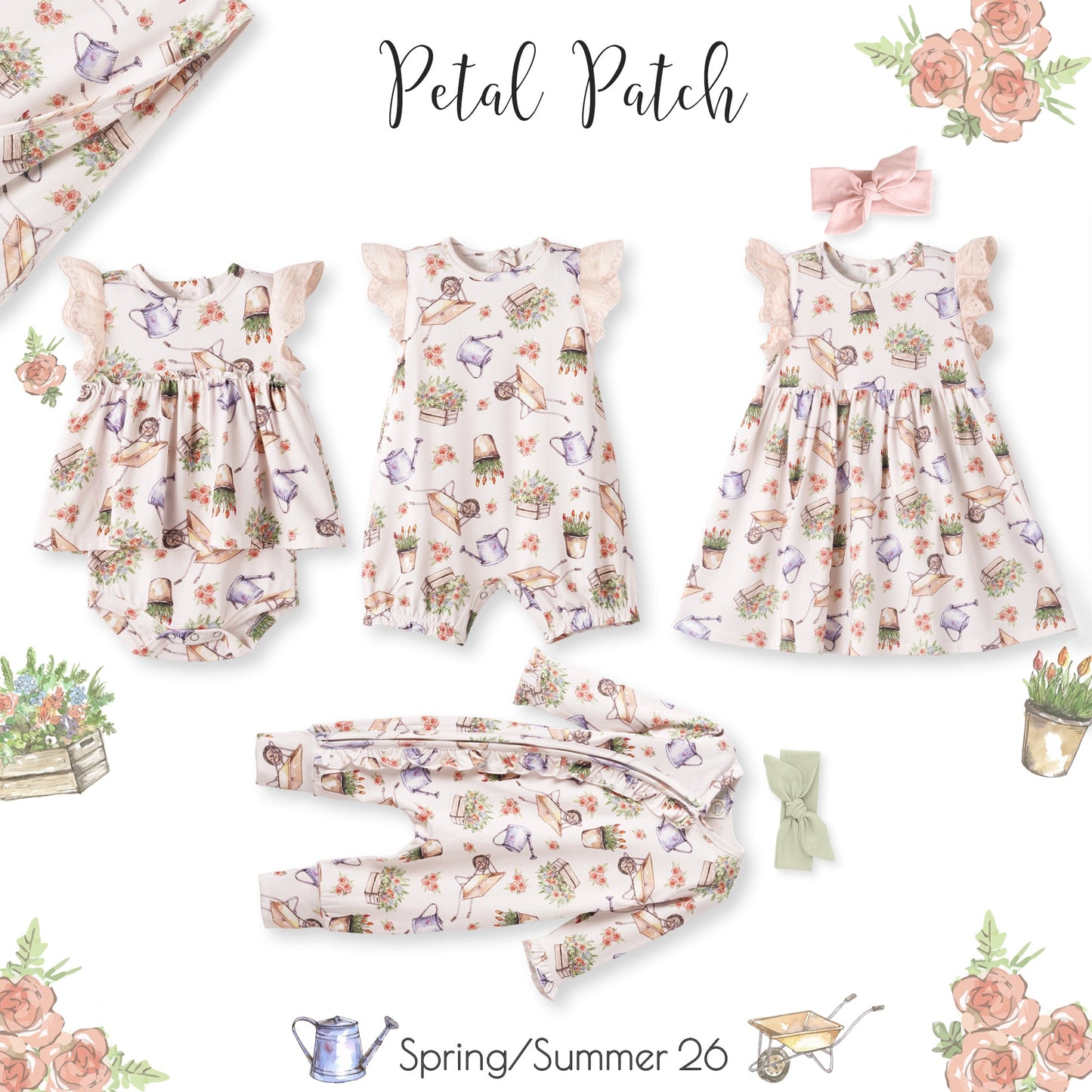 Petal Patch Stroller Blanket - Soft Bamboo Garden Throw