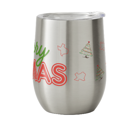 Merry Texmas Wine Tumbler - Silver