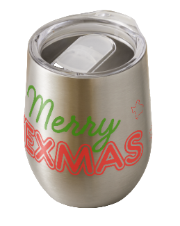 Merry Texmas Wine Tumbler - Silver