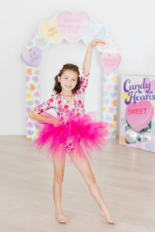 SALE Secret Garden 3/4 Sleeve Tutu Leotard