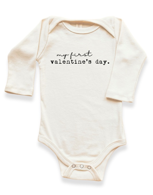 My First Valentine's Day Organic Baby Bodysuit Long Sleeve