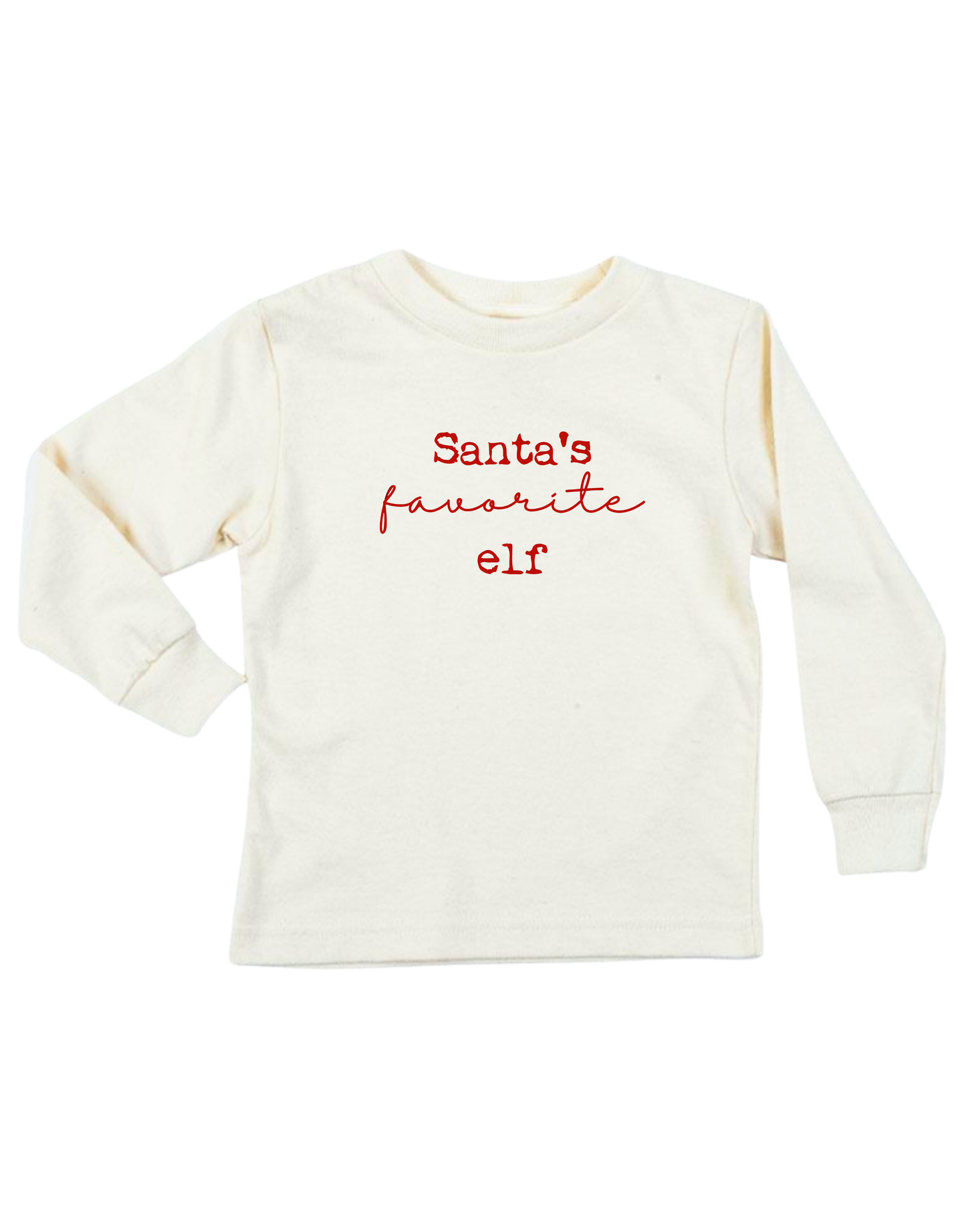 Santa's Favorite Elf Organic Kids T-Shirt Long Sleeve