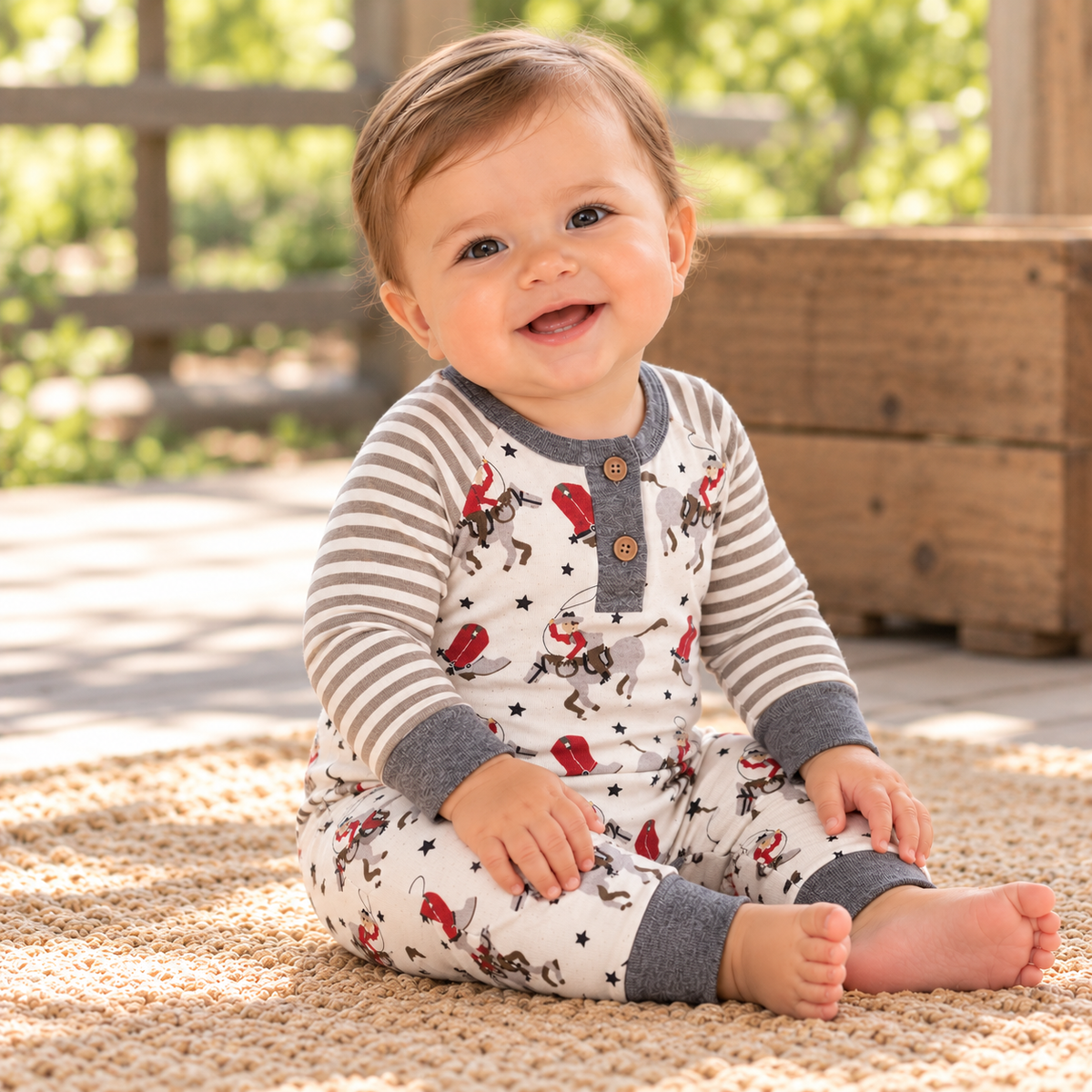 Baby Boy's Ride 'Em Cowboy Bamboo Romper