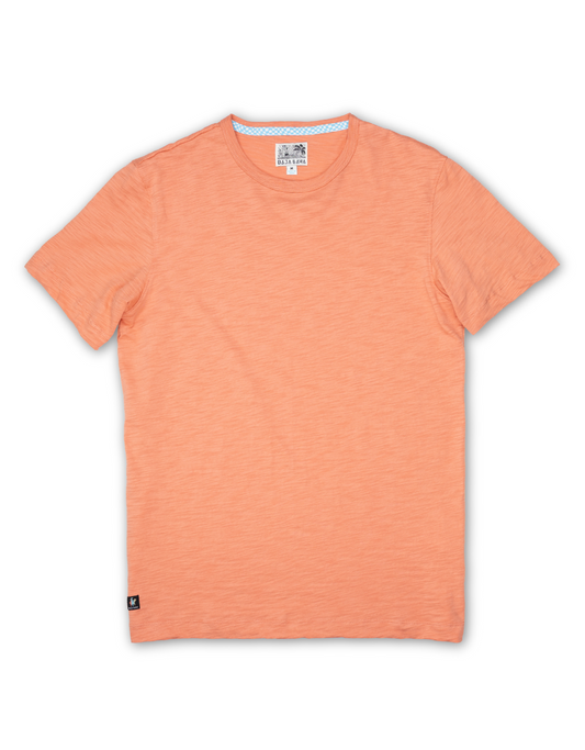 SOLID BURNT CORAL - SLUB PIMA TEE