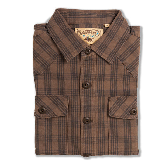 Waimea Overshirt Brown Charcoal Palaka