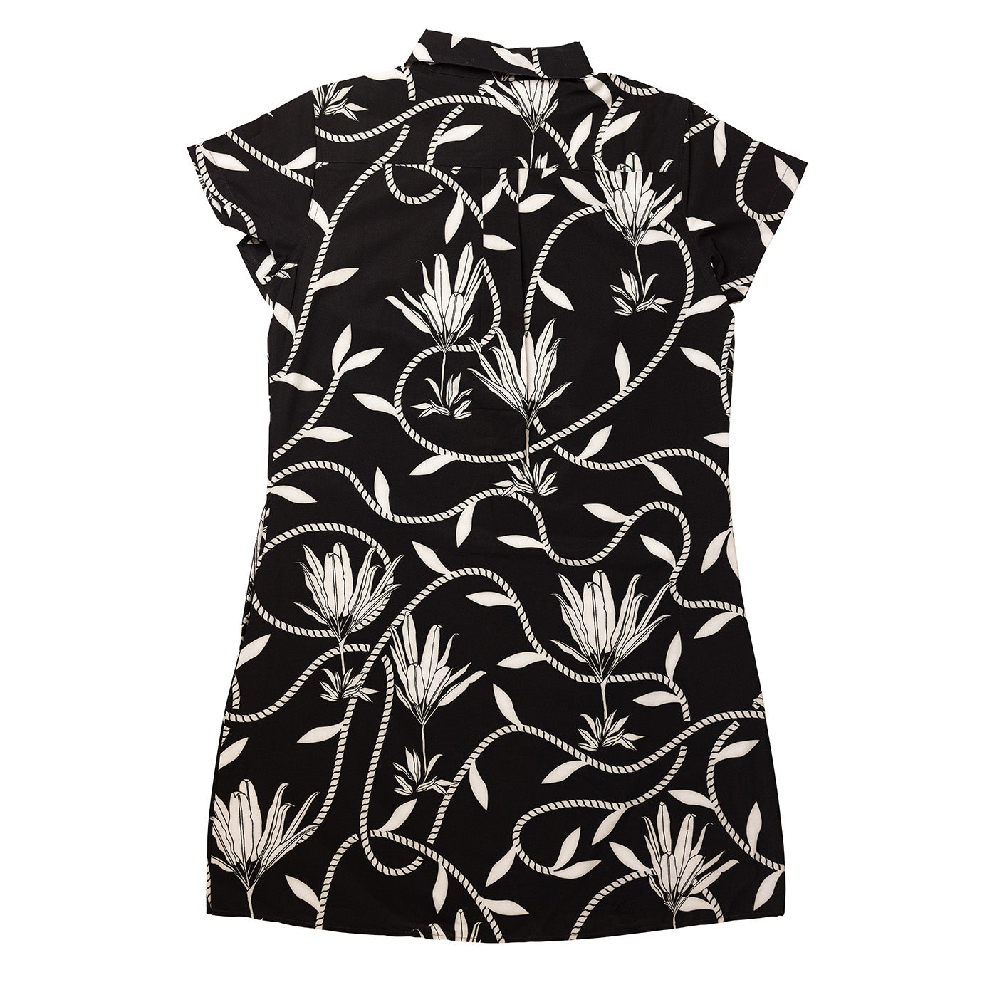 Placket Dress Recycled Poly Ti Leaf Pareu