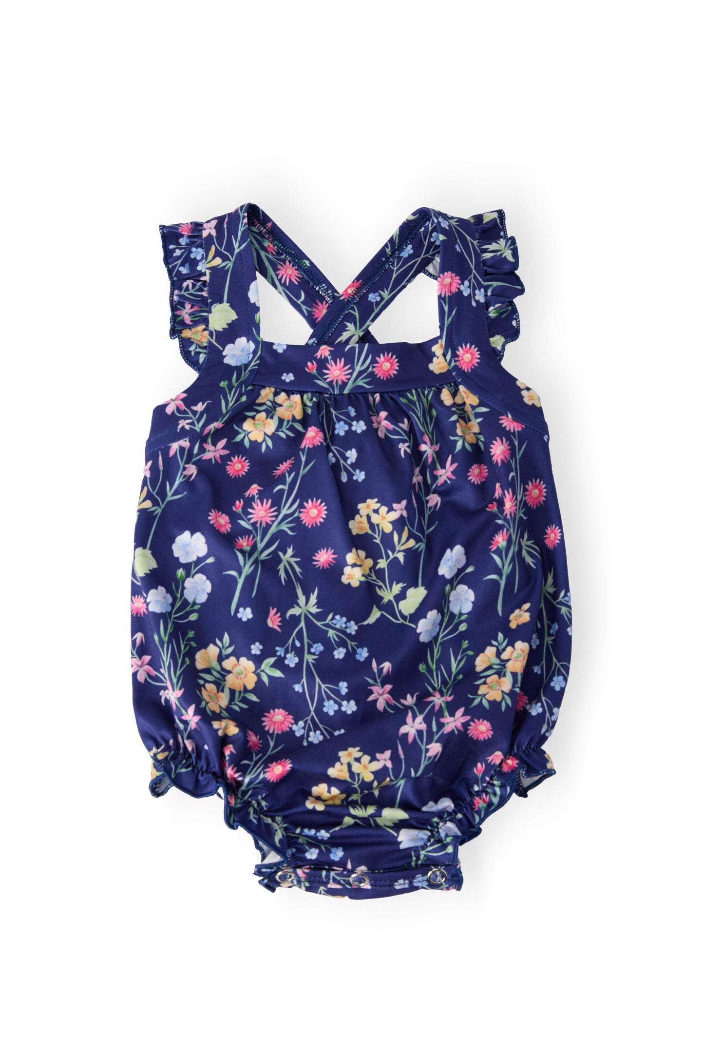 Sunny Meadow Ruffle Cross Back Romper