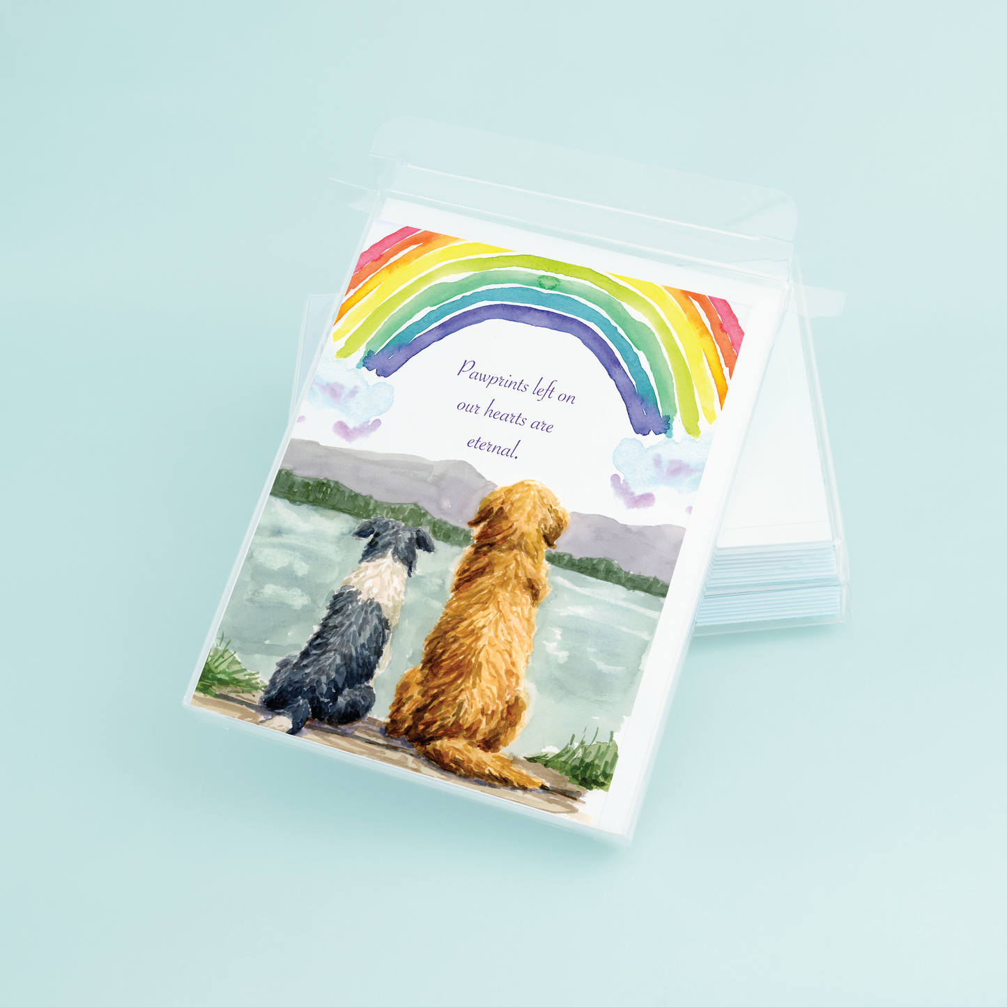 Rainbow Dog Sympathy "Paw Prints...