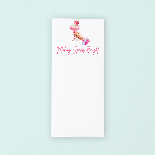 Pink Christmas Cocktail List Pad