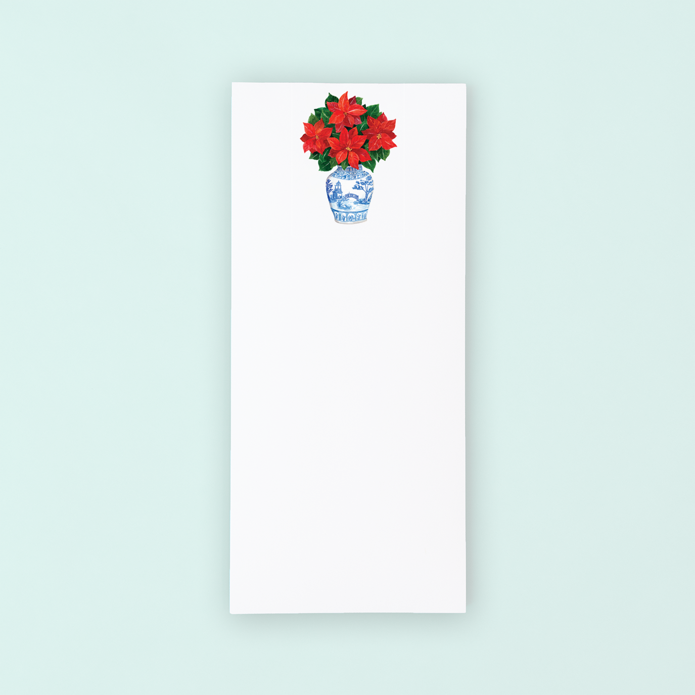 Chinoiserie Poinsettias List Pad