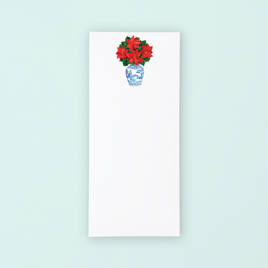 Chinoiserie Poinsettias List Pad