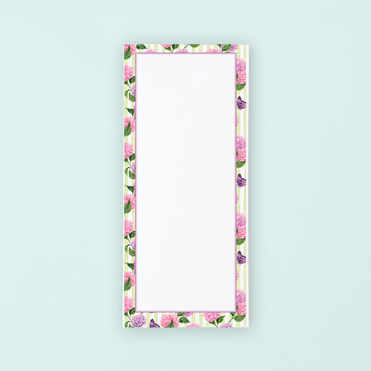 Pink Hydrangea Pattern Lists Pad