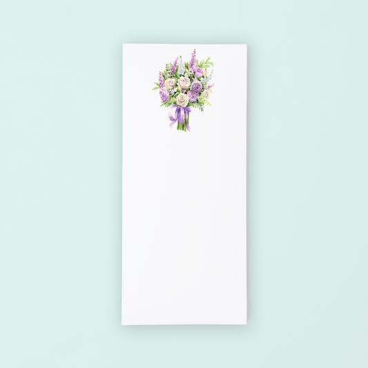 Purple Rose Bouquet Lists Pad