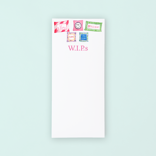 Needlepoint Pillows "WIPs" Lists Pad