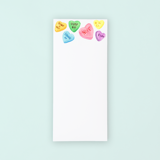 Anti-Conversation Hearts Lists Pad