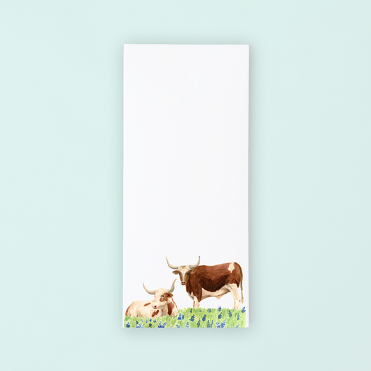 Longhorns in Bluebonnets Lists Pad