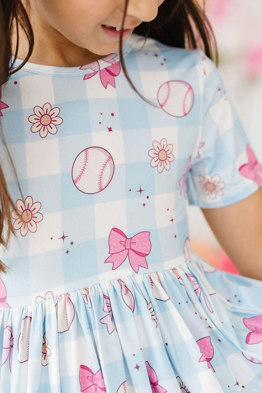 SALE Take Me Out to the Bow Game S/S Pocket Twirl Dress