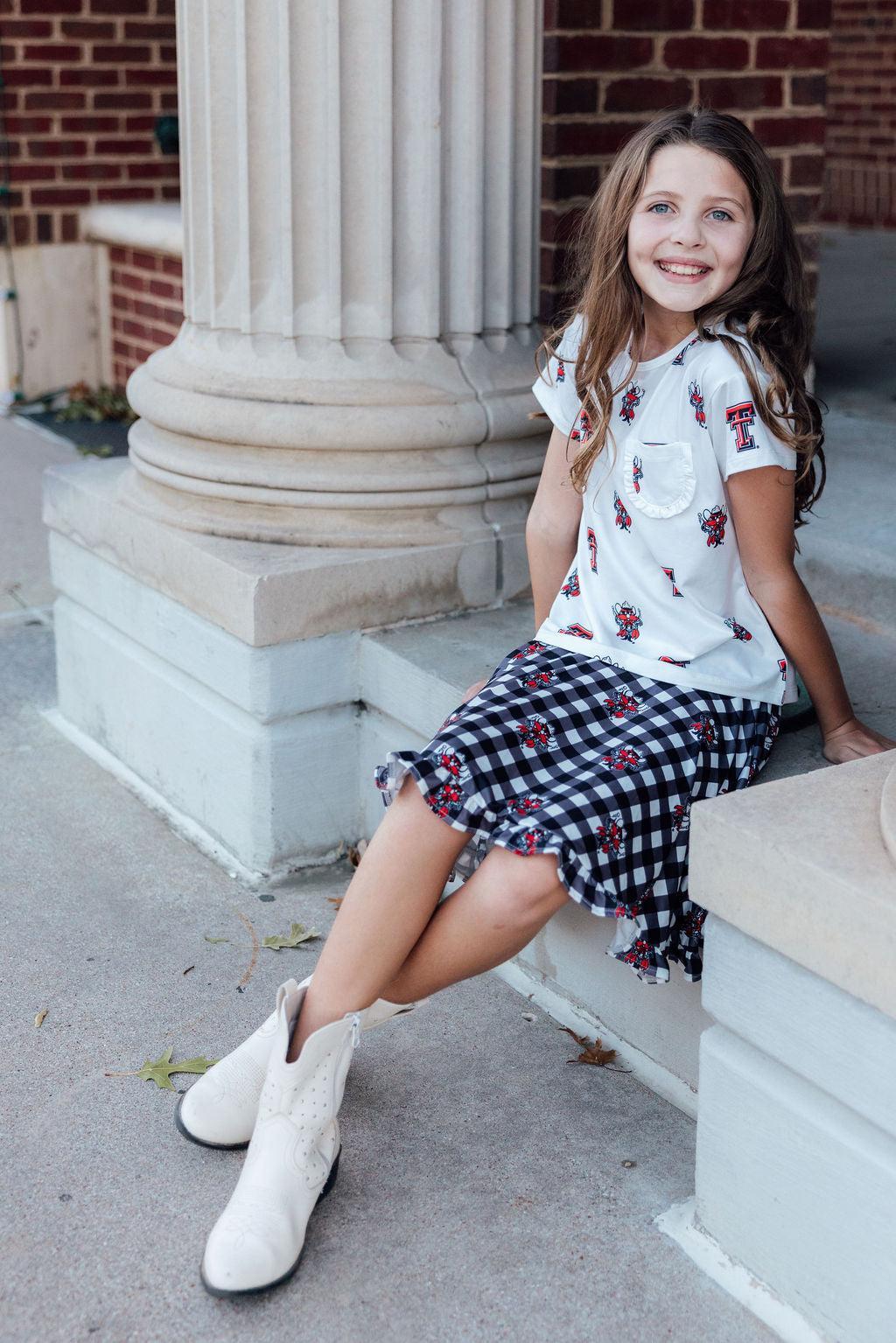 Texas Tech Plaid Raider Red Twirl Skort