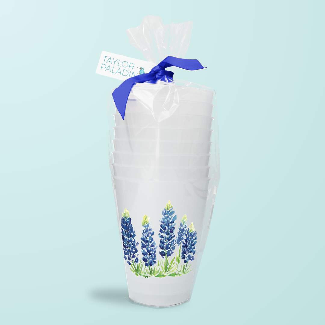 Bluebonnet Fields Frosted Cup Set