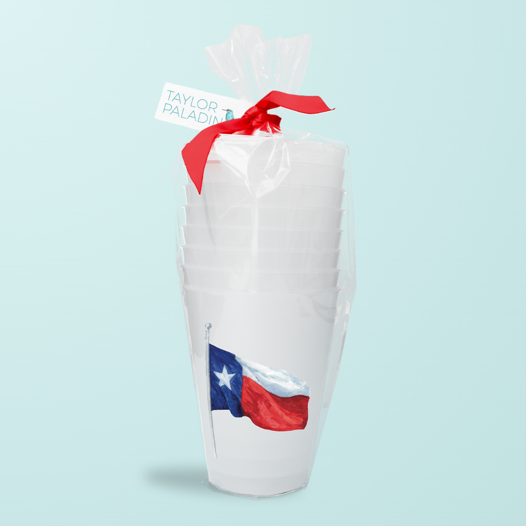 Waving Texas Flag Frosted Cups