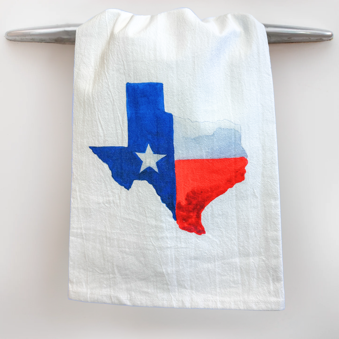 State of Texas Outline Tea Towel