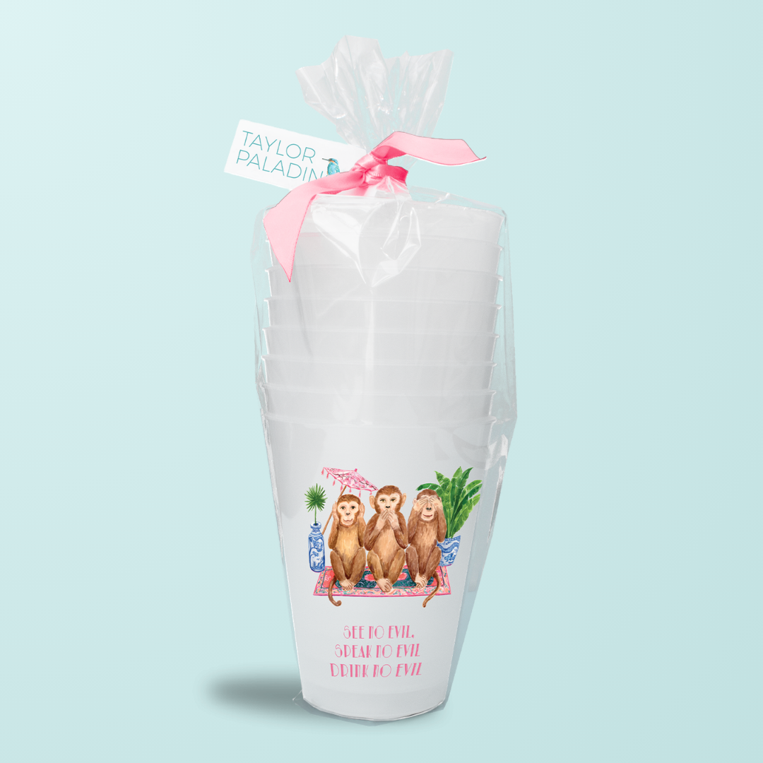 Drink No Evil Monkeys Frosted Cup
